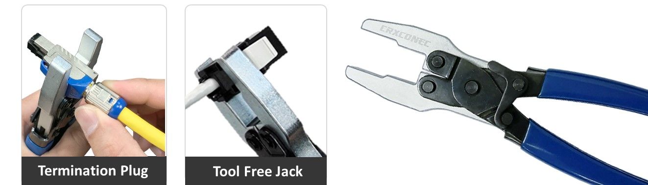 Pressing Tool For Shielded Toolless Termination Plug